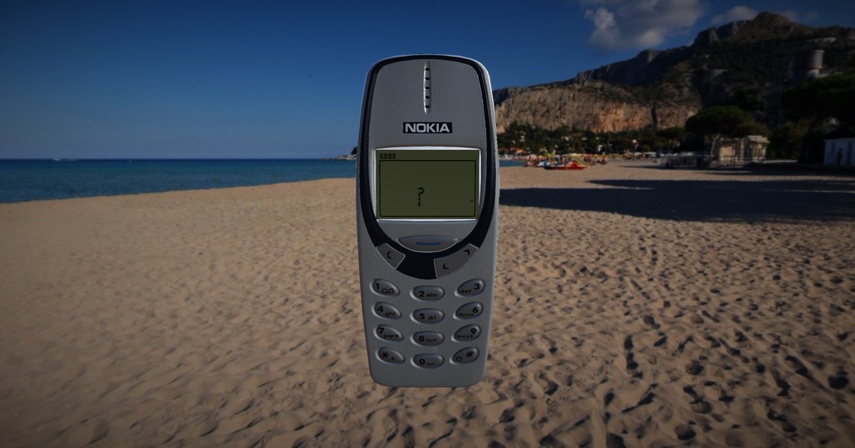 Snake game playing on the beach